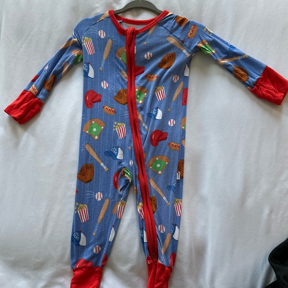 Little Sleepies Blue All Stars Bamboo Footie